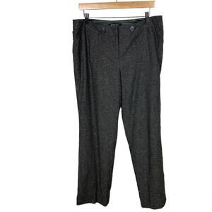 Womens ETCETERA Tweed Textured Trouser Dress Pants Wool Blend Green Size 12